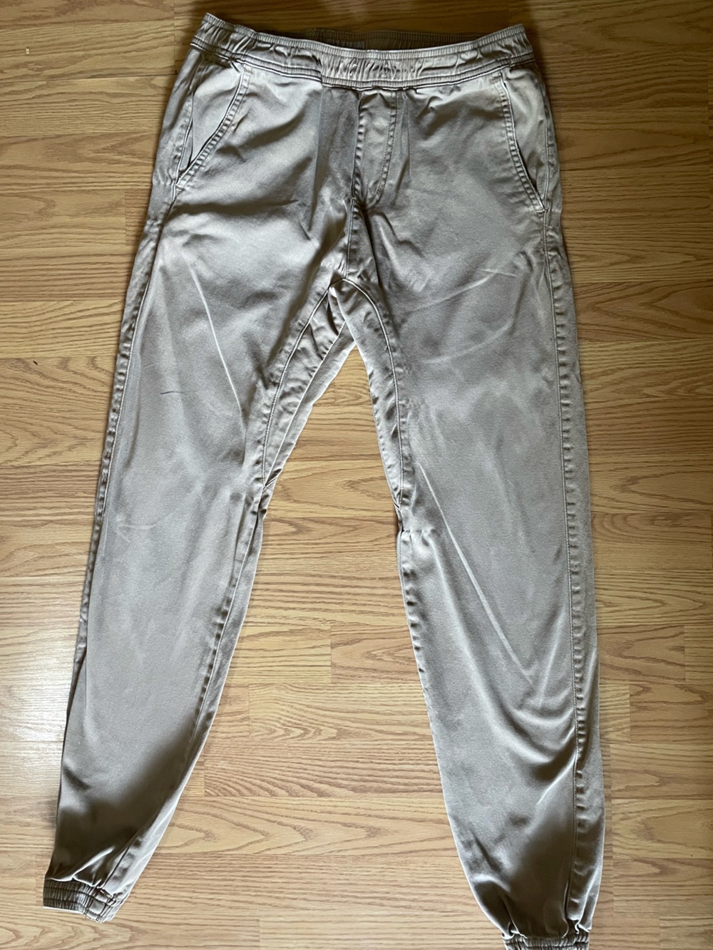 Men's Taupe Jogger Sweatpants - Casual Elastic Waist Pants